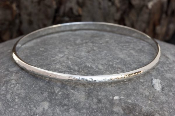 Hammered bangle (1 of 1) Traditional D-Shape Bangle - Glitter Hammered