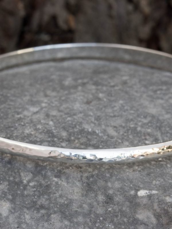 Traditional D-Shape Bangle - Glitter Hammered