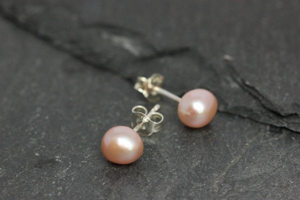 Pink Freshwater Pearl Earring Studs