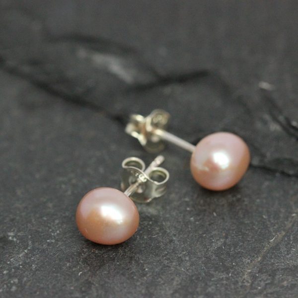 Pink Freshwater Pearl Earring Studs