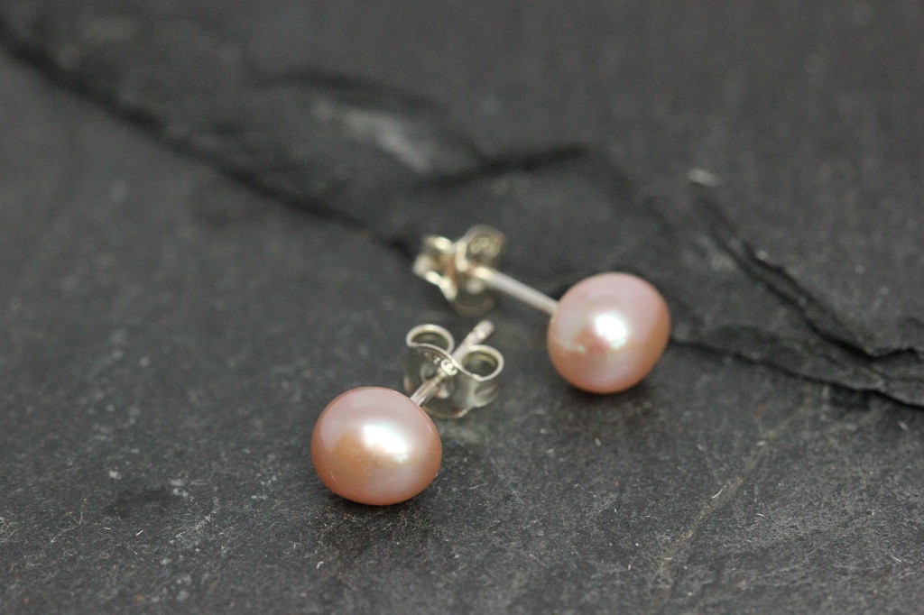 Pink Freshwater Pearl Earring Studs