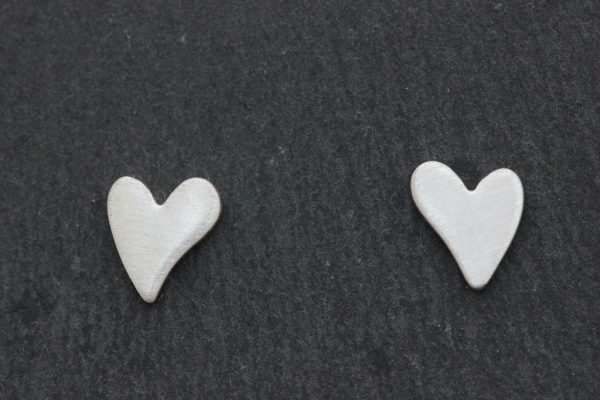 Squishy Heart Earring Studs, Satin Finish