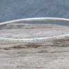 Line hammered Square bangle 1wm Line Hammered Square wire bangle