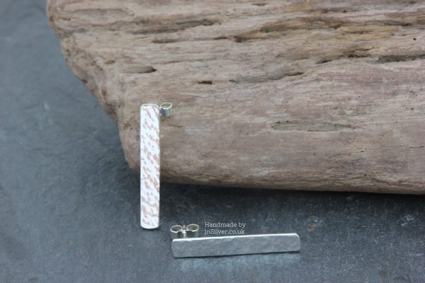 Oblong earrings - Glitter hammered