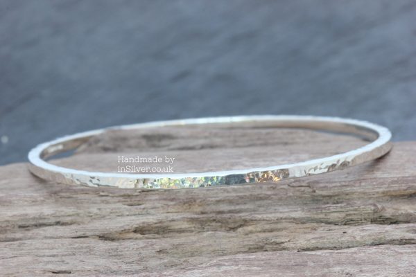 Square bangle glitter hammered 1wm Square Wire Bangle - Glitter Hammered