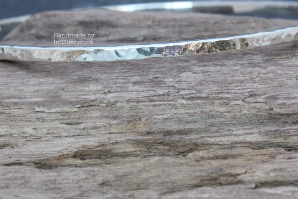 Square bangle glitter hammered close up 1wm Square Wire Bangle - Glitter Hammered