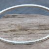 Square line hammered bangle 1awm Line Hammered Square wire bangle