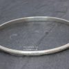 Traditional bangle line hammered slate 1wm Traditional D-shape bangle - Line hammered