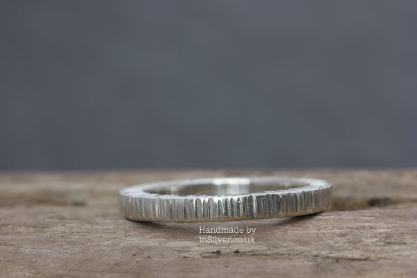 Heavy Square ring, line hammered