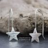 Line Hammered Star Hook Earrings