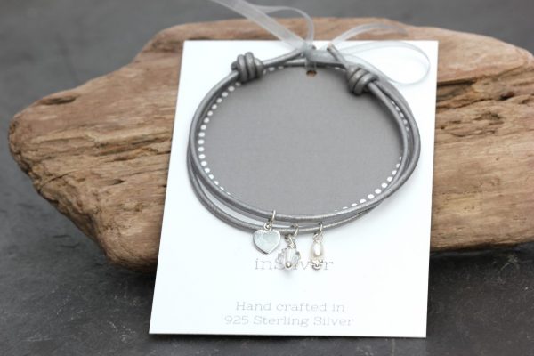 Silver heart friend card Friendship bracelet: Silver Heart