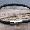 Black plaited leather Tribal bracelet