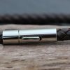 Black plaited leather Tribal bracelet