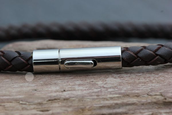 Black plaited leather Tribal bracelet