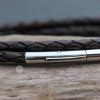 Black Double wrap leather plaited Tribal bracelet - medium