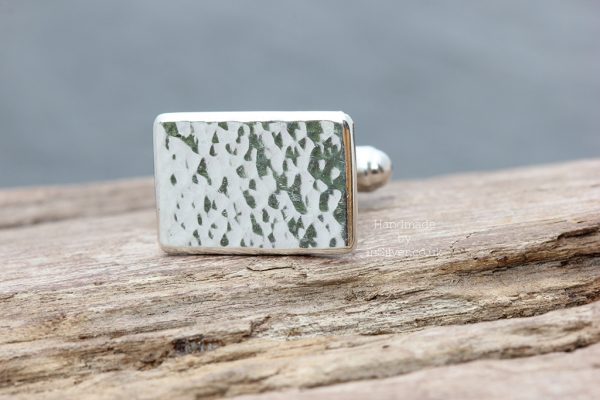 Rectangular Hammered Cufflinks
