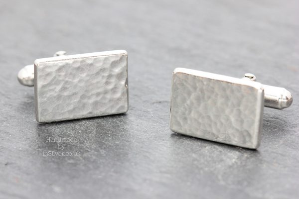 Rectangular Hammered Cufflinks
