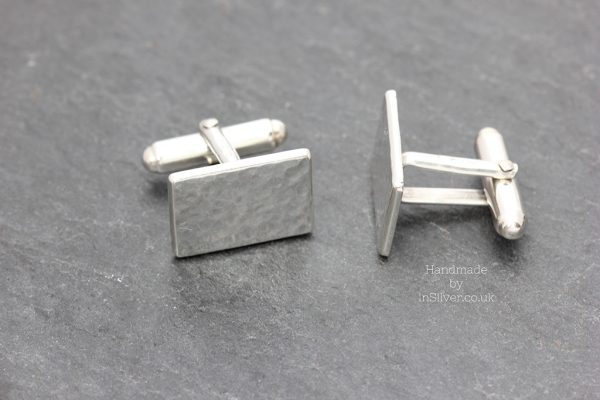 Rectangular Hammered Cufflinks