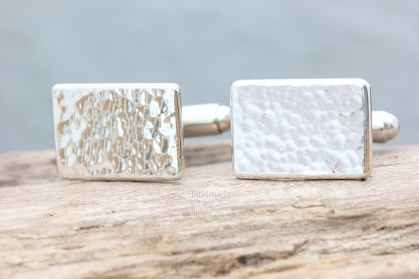 Rectangular Hammered Cufflinks