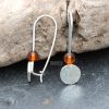 Amber Glitter Hammered Disk earrings