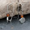 Amber Glitter Hammered Disk earrings