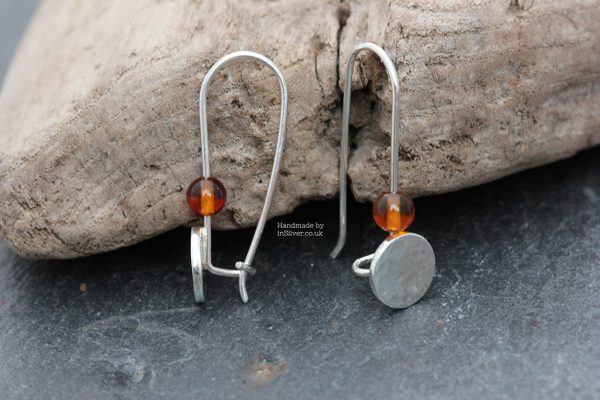 Amber Glitter Hammered Disk earrings