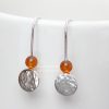 Amber Glitter Hammered Disk earrings