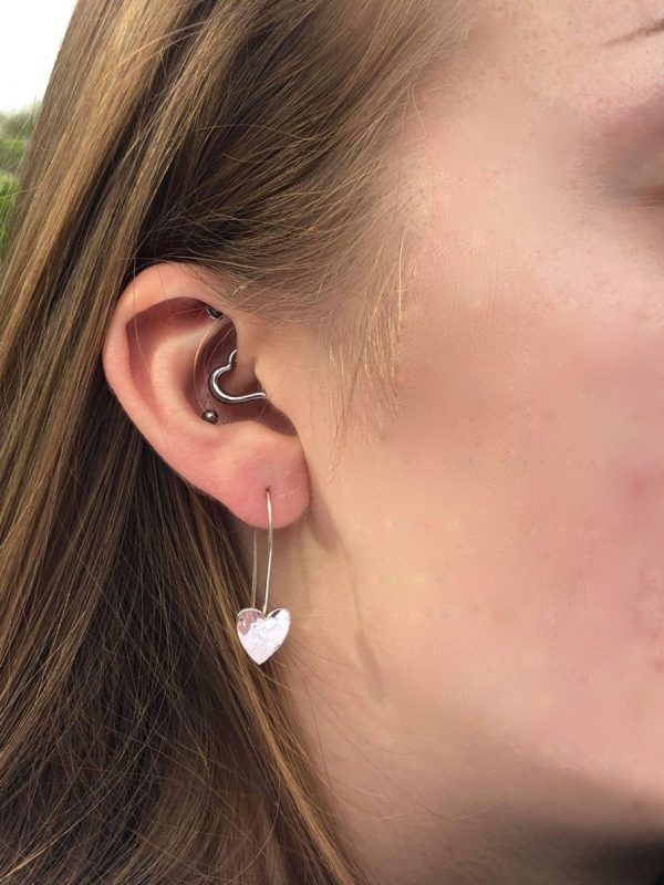 Shiny Heart Hook Earrings