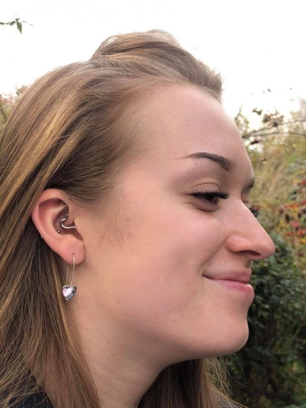 Shiny Heart Hook Earrings