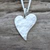 Mini Squishy Heart Pendant - Glitter Hammered