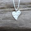 Mini Squishy Heart Pendant - Glitter Hammered