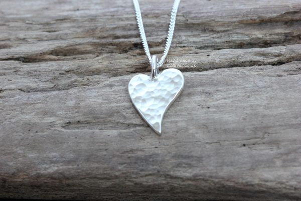 Mini Squishy Heart Pendant - Glitter Hammered