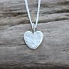 Mini Heart Pendant - Glitter Hammered