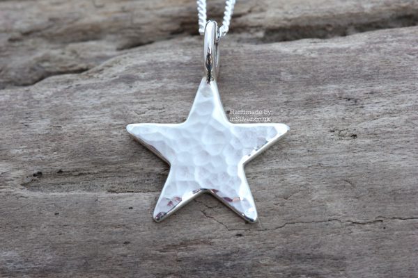 Mini Star pendant glitter hammered close wm 1024 Mini Star Pendant - Glitter Hammered