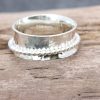 Spinner Ring - Glitter hammered/bead band N