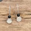 Onyx Line Hammered Disk earrings