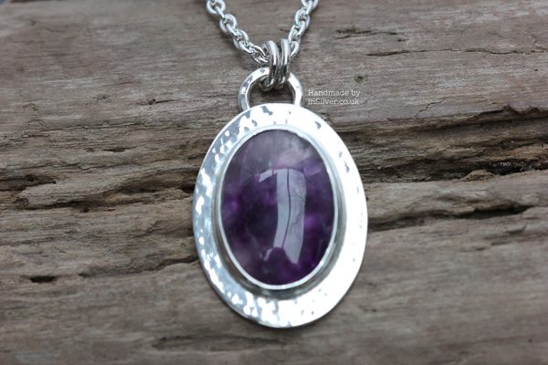 Amethyst 2 pendant wood 1 wm 1024 Large Amethyst handmade silver pendant