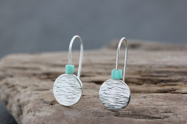 Sterling silver & Amazonite Earrings, handmade in Folkestone