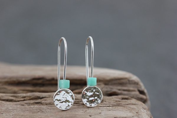 Amazonite Sterling silver earrings handmade in Folkestone