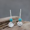Turquoise Howlite Sterling Silver earrings handmade in Folkestone