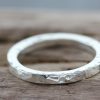Square wire ring glitter hammered wood 1 wm 1024 Sterling silver square wire ring glitter hammered handmade in Folkestone