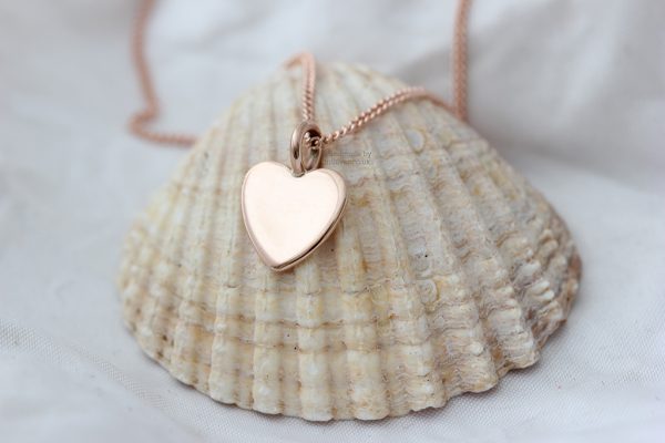 Rose gold heart pendant, 9ct, hand made