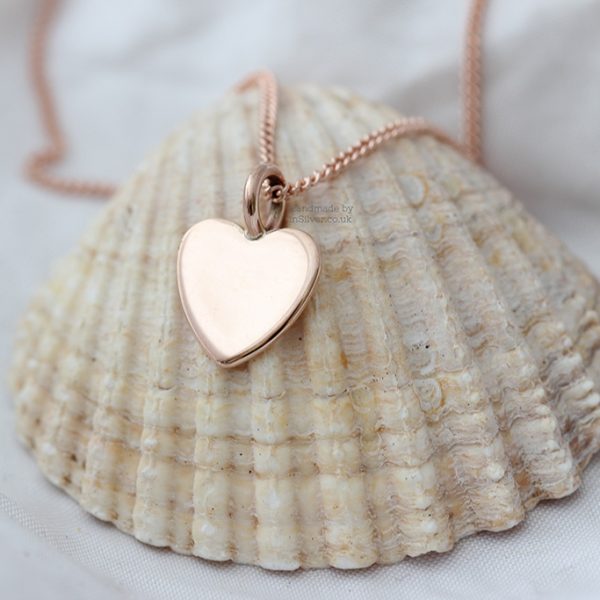 Rose gold heart pendant, 9ct, hand made