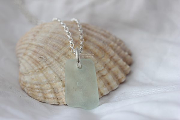Seaglass mint green square 1A wm 1024 Sterling silver sea glass pendant transparent mint green