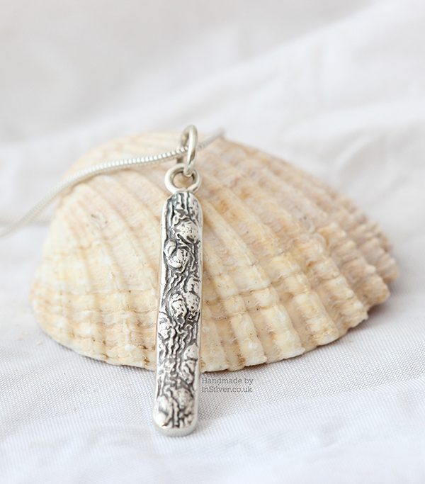 Sterling silver Seaweed Thong weed pendant, handmade in Folkestone