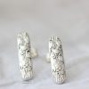 Sterling silver seaweed ear studs handmade in Folkestone