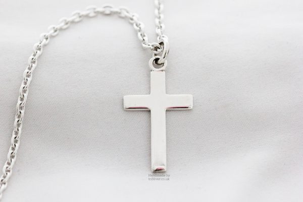 Sterling silver cross pendant - plain
