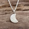 Glitter Hammered Crescent Moon Pendant - waning