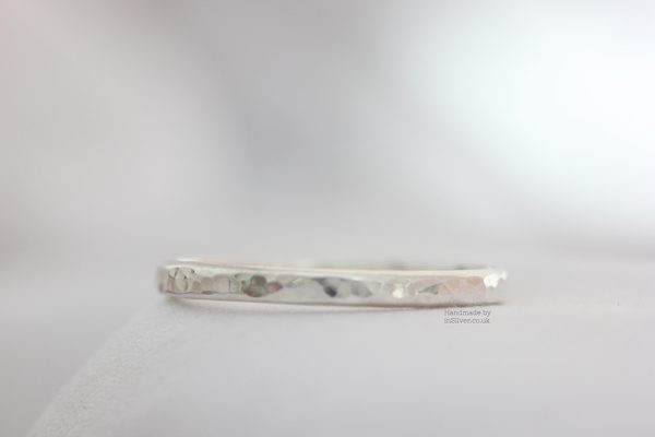 Glitter Hammered Stacking Ring