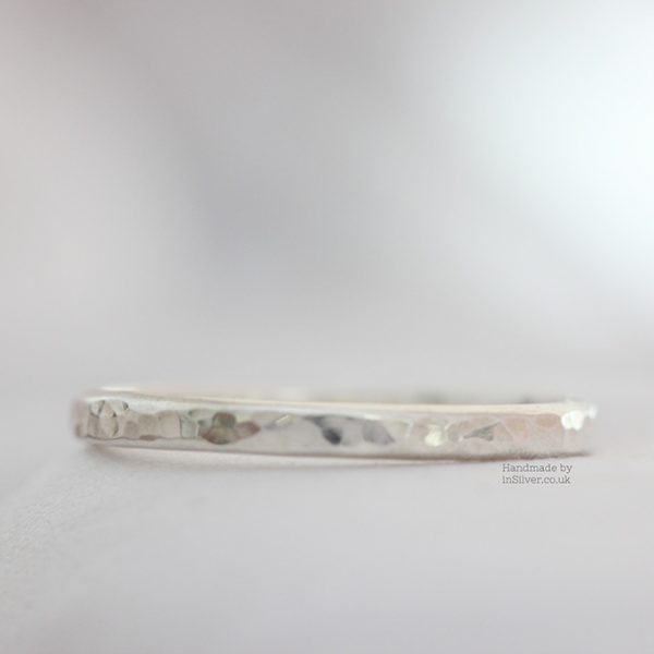 Glitter Hammered Stacking Ring